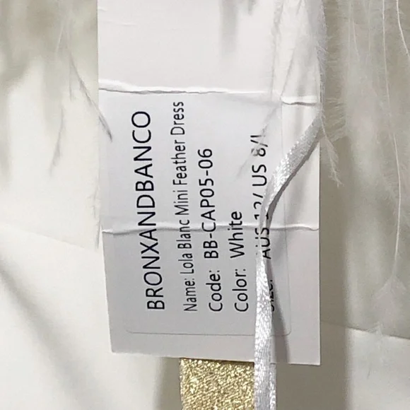 Bronx & Banco Women's Lola Blanc Feather Dress White US sz 8